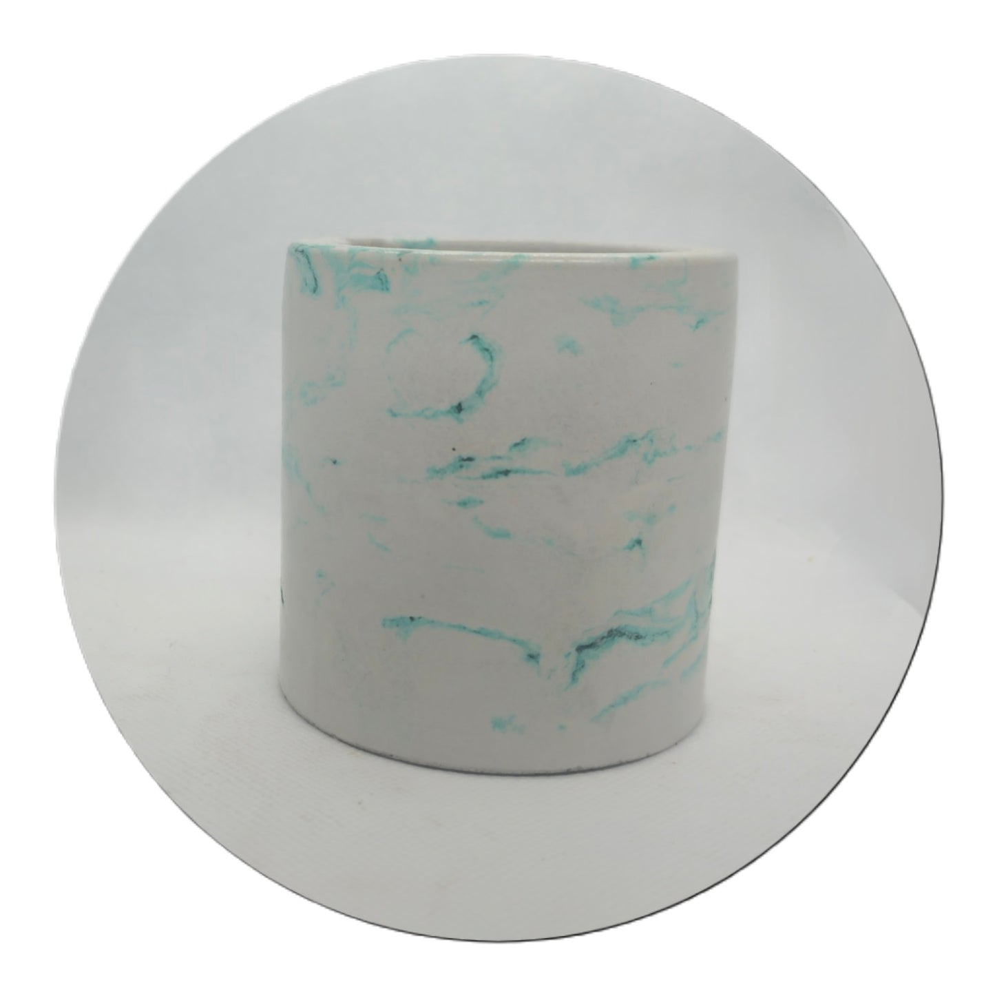 Mentha Marble Effect Round Pot