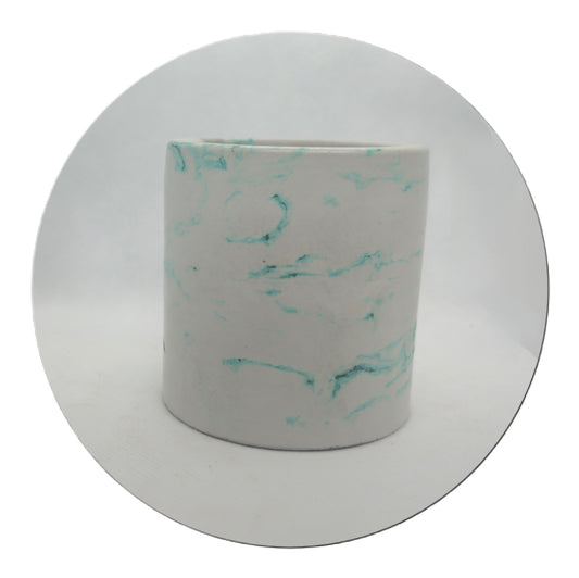 Mentha Marble Effect Round Pot