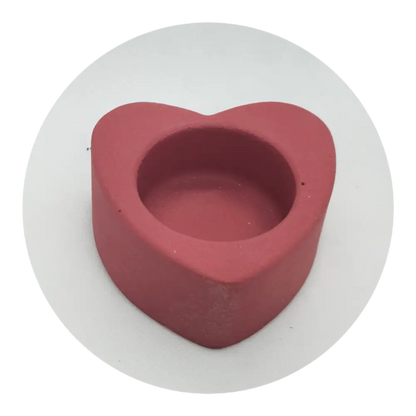 Heart Shape Tea Light Holder Red / No Finish (Not Recomended)
