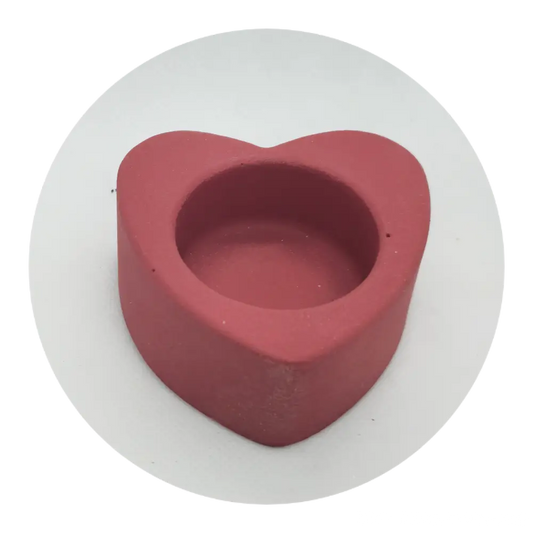 Heart Shape Tea Light Holder Red / No Finish (Not Recomended)